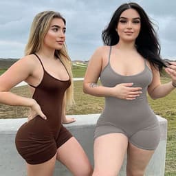 image-European and American style women's clothing wholesale 2023 spring new U-neck sling slimming slim American sports street jumpsuit
