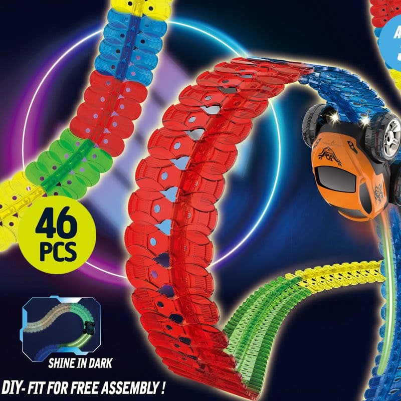 image-Soft rubber track roller coaster gravity-free track car cross-border e-commerce electric variety diy small train children's toys