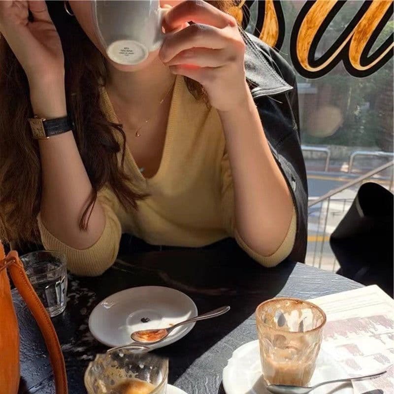 image-Ke Yi Heart Black Diamond Necklace - 41-50cm