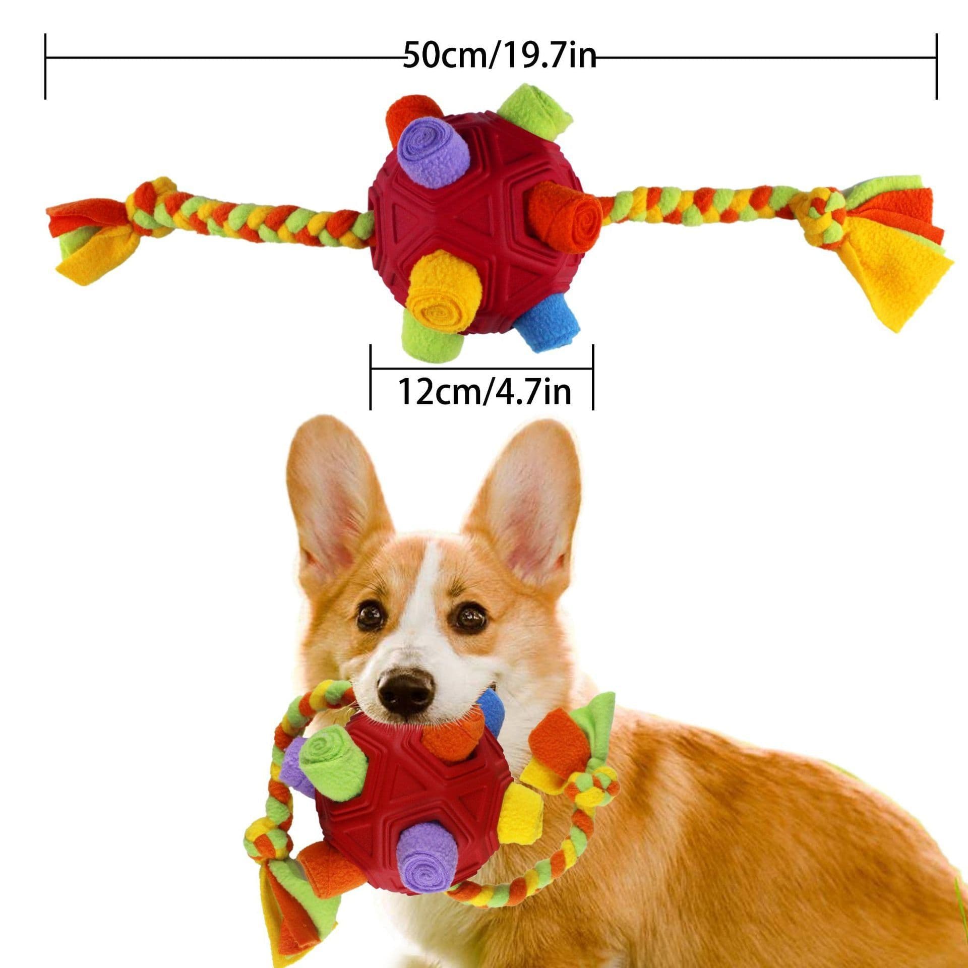 image-Dog Snuffle Ball Toy - Puzzle Treat Dispenser Chew Toy