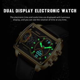 image-FOXBOX Quartz Watch Men 47mm Rectangle Mesh Silver