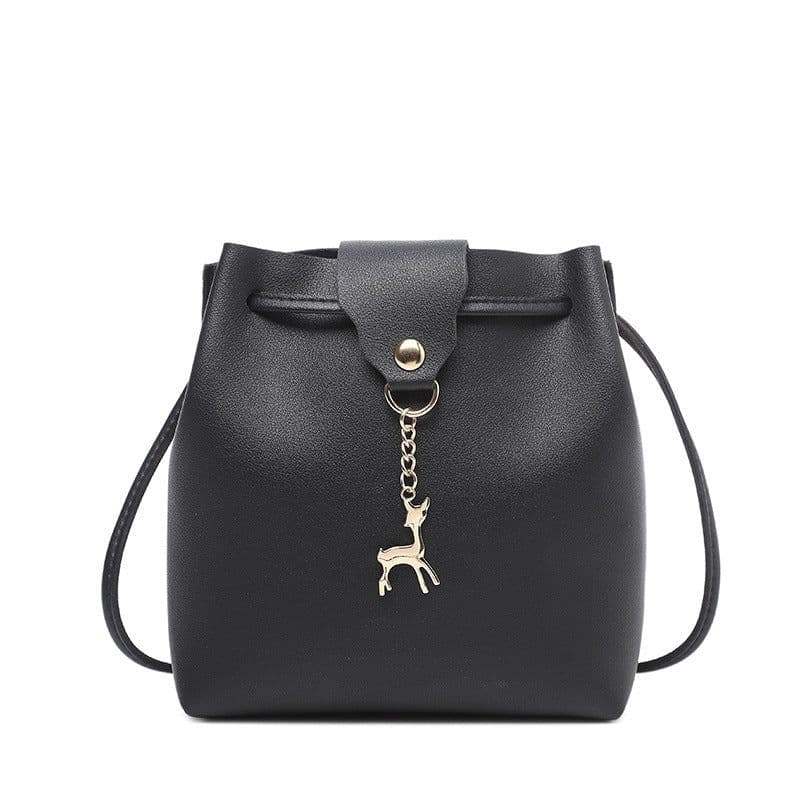image-Women's 2021 PU Bucket Bag - White Sweet Style Shoulder Bag