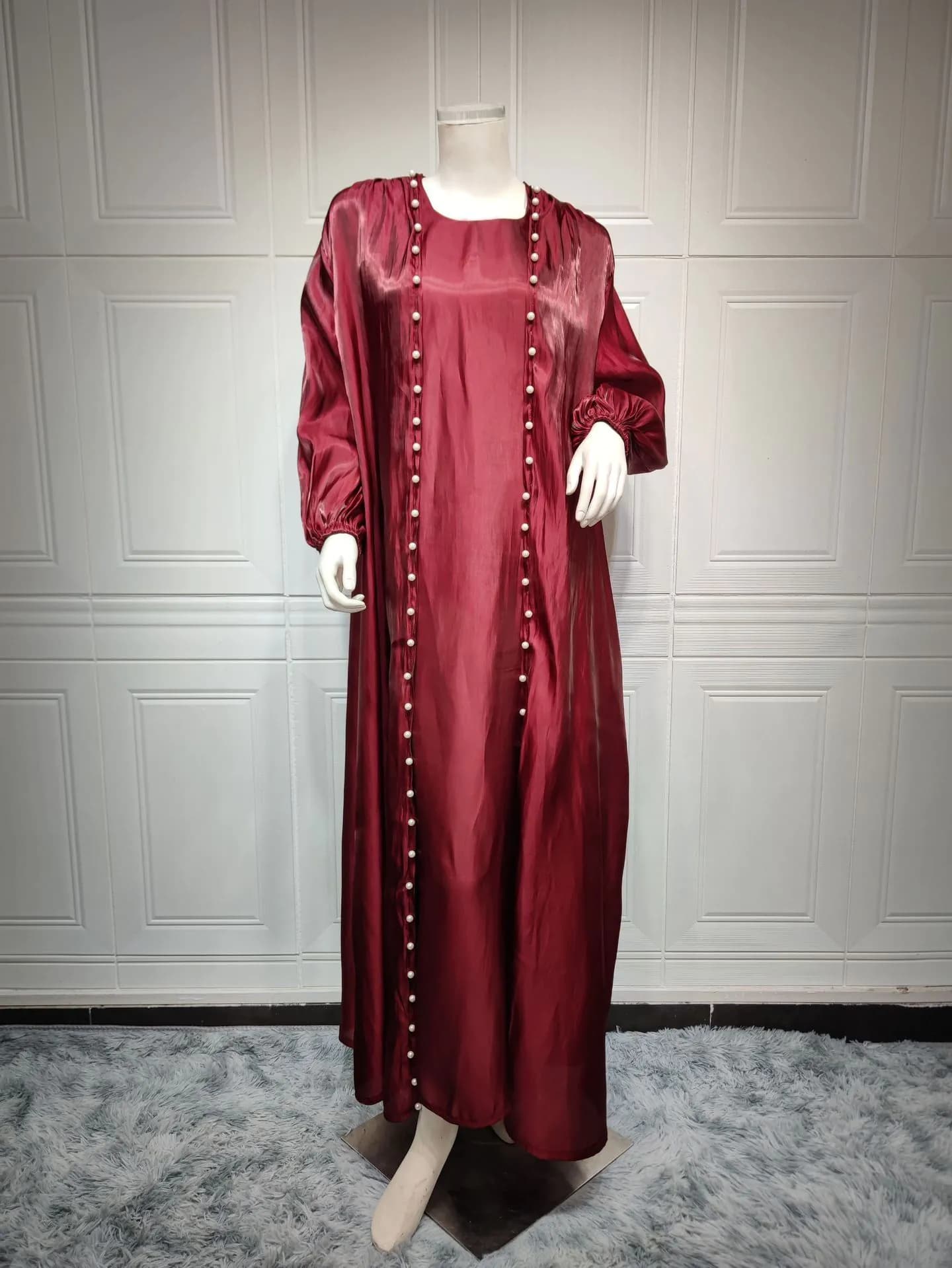 image-ABOs Muslim Dress - Malachite Green Beaded