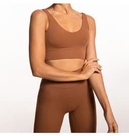 image-Autumn and winter European and American lulu original nylon nude yoga suit thin shoulder beautiful back bra high elastic sports trousers