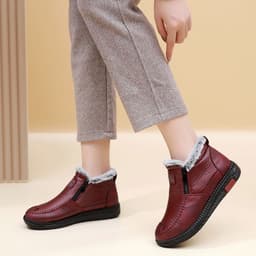 image-Women's Winter Cotton Shoes - Black Anti-Slip Warm