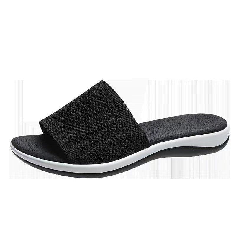 image-Wish independent station sandals 2022 spring and summer new knitted thick bottom 36-43 large size flat slippers women wholesale
