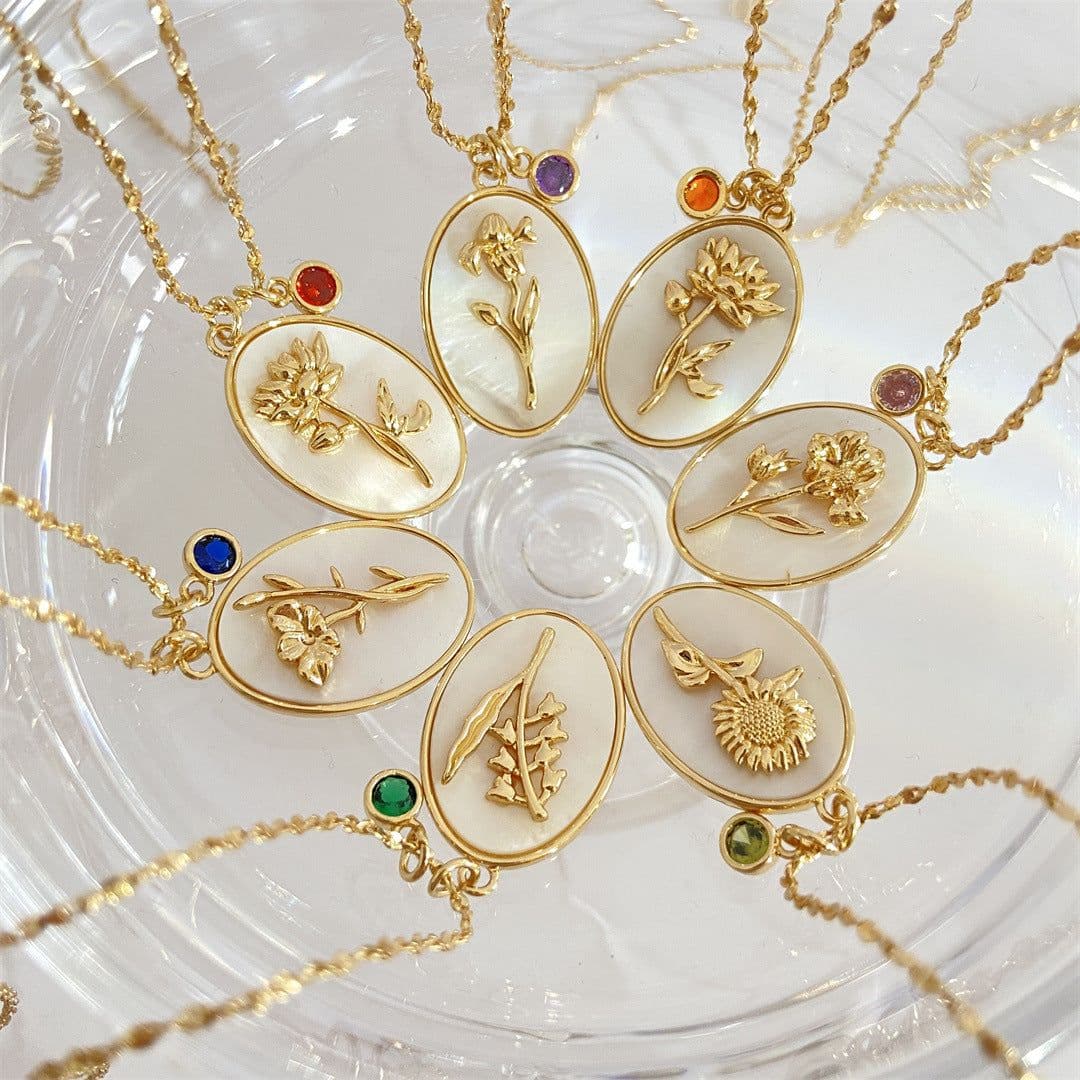 image-December Flower Necklace - Sunflower Copper Clavicle Chain 21-50cm