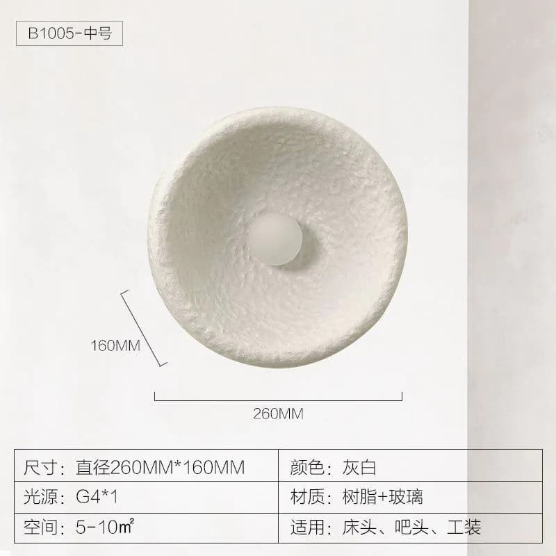 image-Japanese Wabi-Sabi Retro Wall Lamp Zen 32CM LED Resin