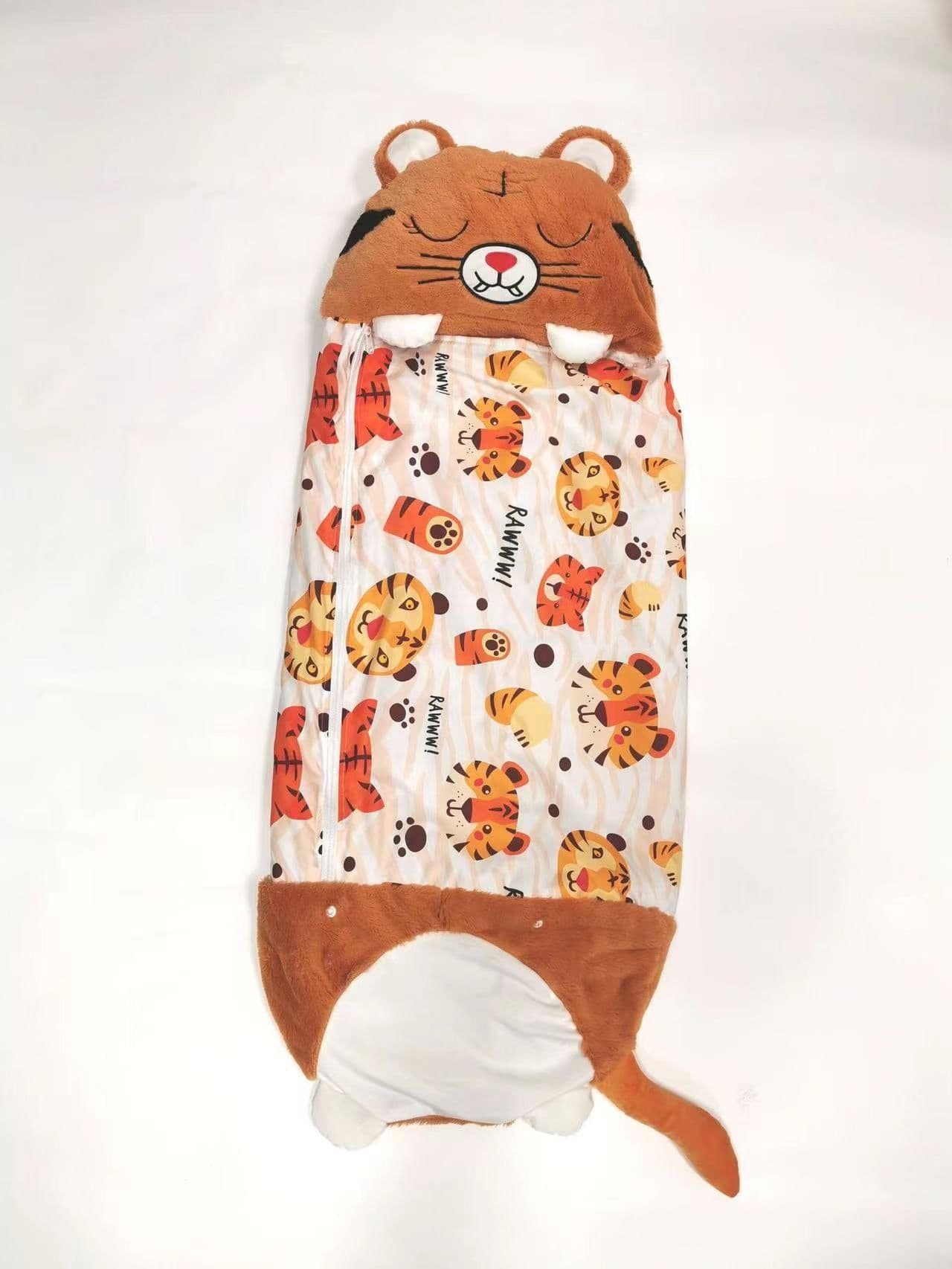 image-Children's Sleeping Bag Cocoon Panda Coral Fleece