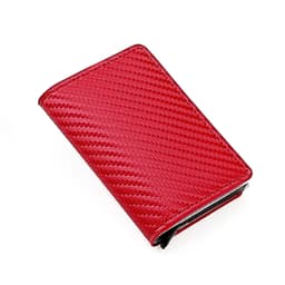 image-Amazon men's card bag straw mat pattern card holder men's business metal wallet aluminum alloy multi-card slot automatic card box