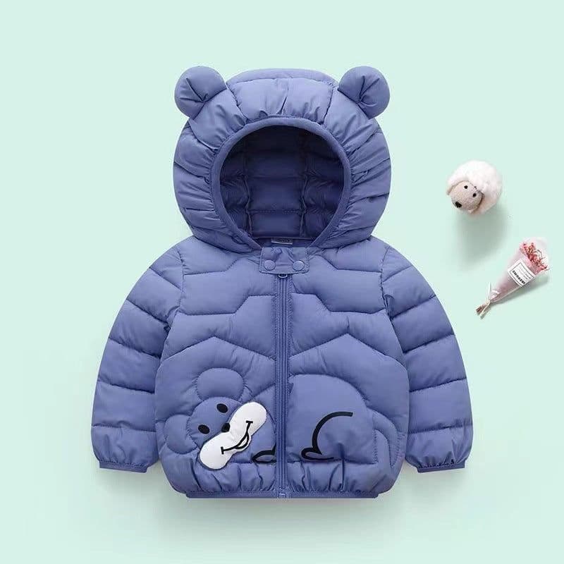 image-Desfan Kids Cartoon Hooded Coat, Thickened, 3-8 Years, Autumn Winter, Unisex