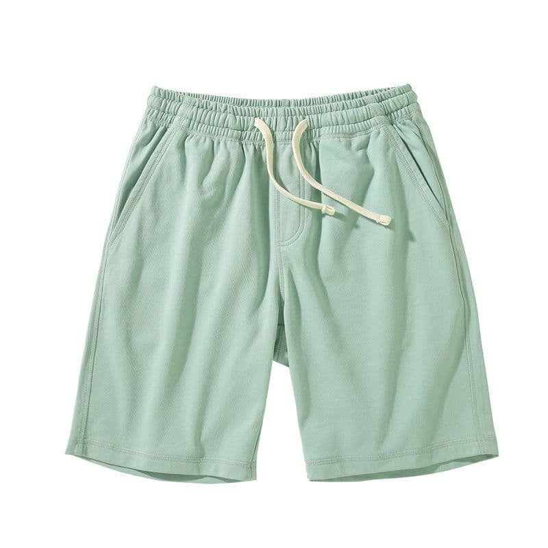 image-Heavyweight Cotton Shorts - Green 3XL Loose Casual Japanese Design