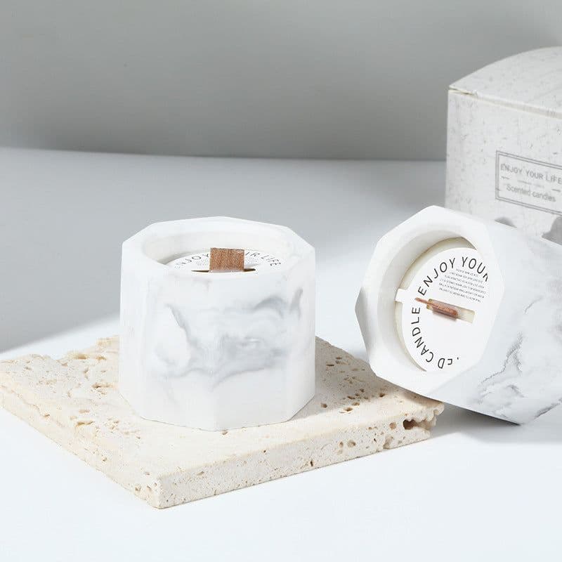 image-Wholesale handmade soy wax ins wind scented candle creative handmade gift gypsum essential oil scented candle cross-border