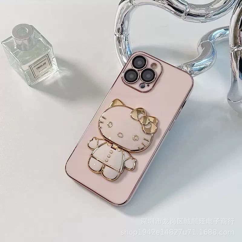 image-iPhone 14/13 Pro Max Cat Makeup Mirror Phone Case - Protective Cover with Lens Film