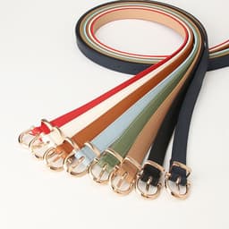 image-Korean Fashion Belt for Ladies - Imitation Leather, Alloy Buckle, Decorative Thin Jeans Belt