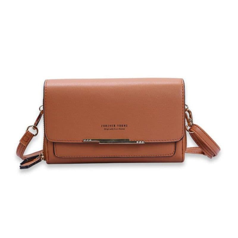 image-Korean Large Capacity PU Shoulder Bag - Claret Sequins Mid-length