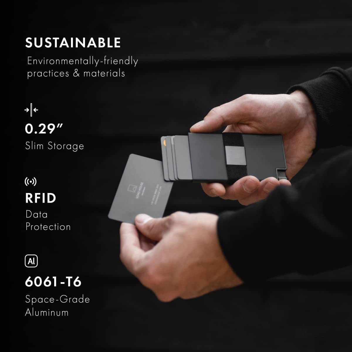 image-Ekster RFID Men's Card Holder Dark Gray Aluminum Alloy