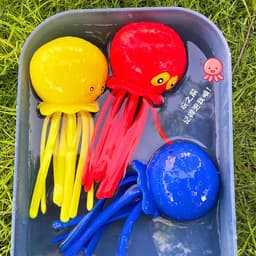 image-Cross-border water-absorbing octopus children's bath baby water toys beach boy swimming pool decompression new water spray hot style