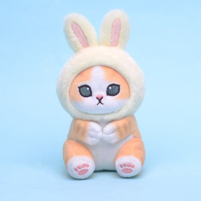 image-Japanese Plush Cat Charm Key Chain - Shrimp Cat Design, 10cm-13cm