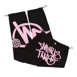 image-Hip-hop Men's Retro Straight-Leg Trousers, Black XL Casual Pants