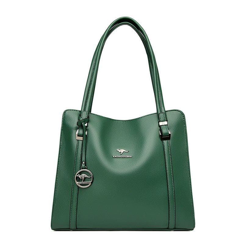 image-Women's Large Capacity Messenger PU Tote Bag Blue 2021