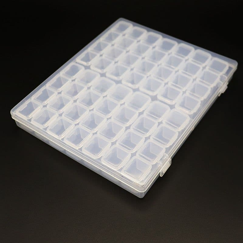 image-Manicure Tools Storage Box - 56 Grid Transparent