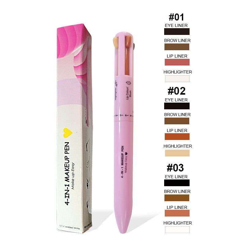 image-4 in 1 Makeup Pen - Black Eyeliner Eyebrow
