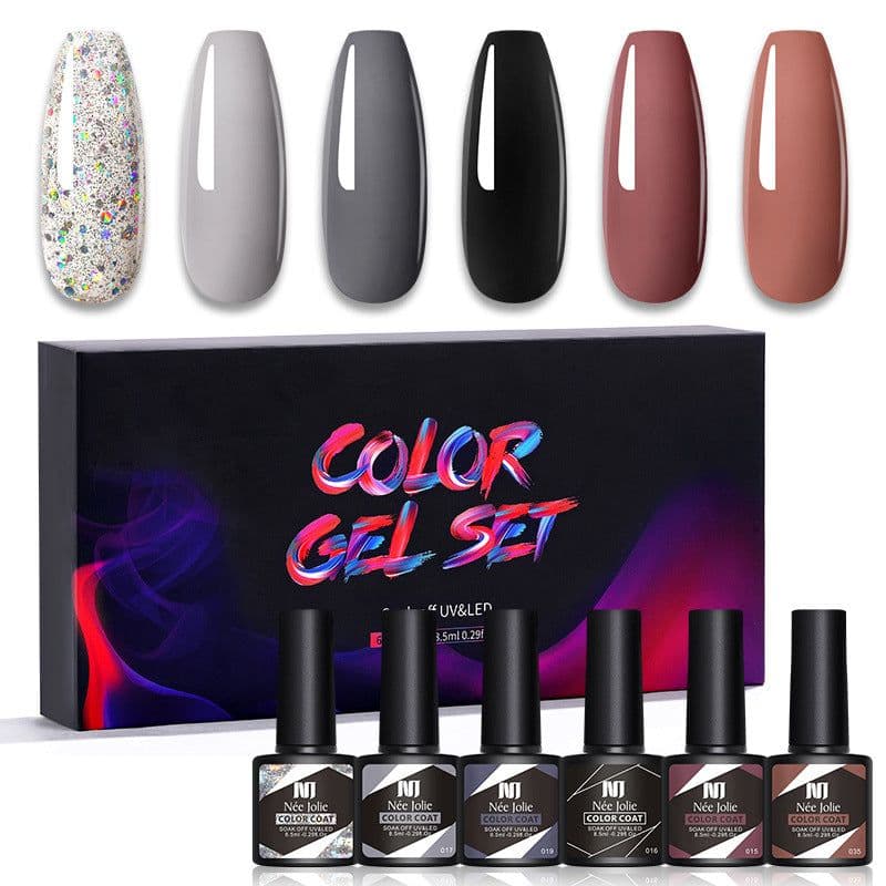 image-Nee Jolie UV Gel Nail Polish Set - 6 Colors 8.5ml