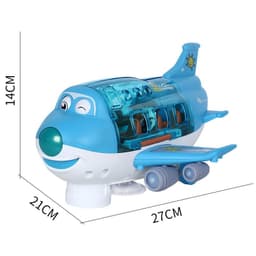 image-Cartoon Airplane Toy - Blue Light Music Rotating