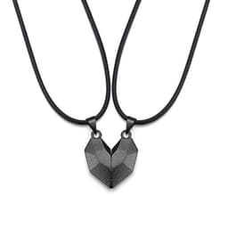 image-Longrui Love Magnet Couple Necklace - Black Heart