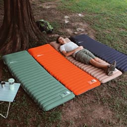 image-Wolf Walker Portable Inflatable Beach Mat - Orange/Gray 190cm