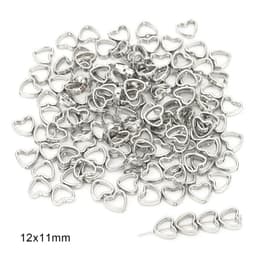 image-DIY Plastic Resin Heart Shape Beads - 25pcs Gold/White/K Set