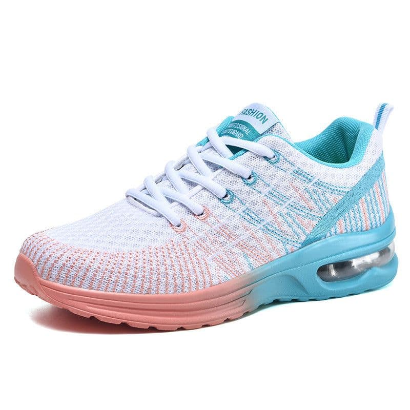 image-Women's Sports Casual Shoes - White Mesh Lace Up Size 41