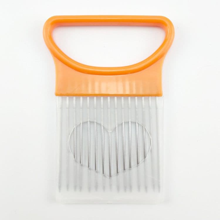 image-Lutai Stainless Steel Onion Needle Cutter - Green Multifunction Vegetable Slicer