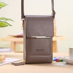 image-2022 new touch screen mobile phone bag female small oblique cute mobile phone small bag fashion wallet vertical section