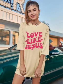 image-European Plus Size Women's Cotton T-Shirt - Brown XXL Loose Style