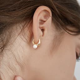 image-Gold-plated French-style Pearl Earrings, Retro Chic, High-End (59 characters)