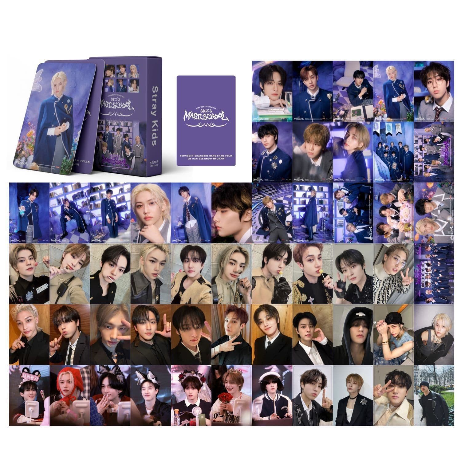 image-SK Stray Kids Album Cards - Bang Chan, Lee Know, Hyunjin