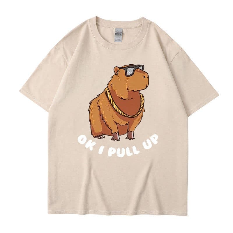 image-Cross-border independent station new summer cartoon cute Harajuku style printed cotton short-sleeved men's and women's T-shirt tops