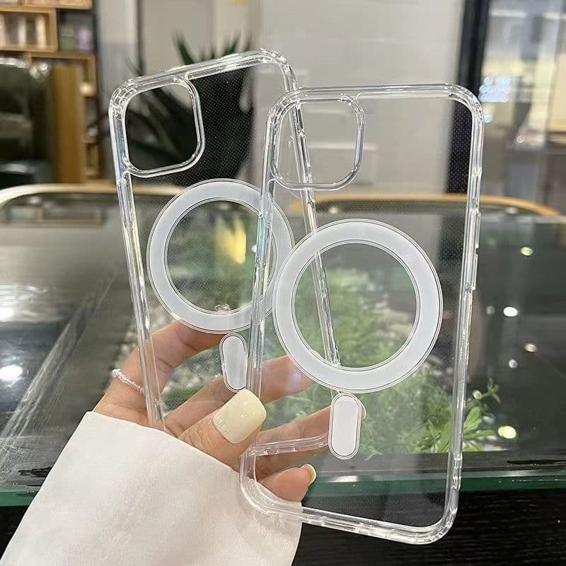 image-iPhone 15 Magnetic Case - Transparent Acrylic Silent Button