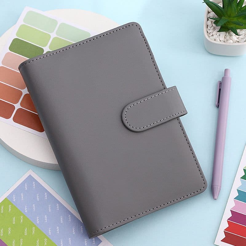 image-Macaron A6 Leather Notebook Budget Planner
