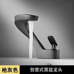 image-Copper Basin Faucet Hot Cold Mix White