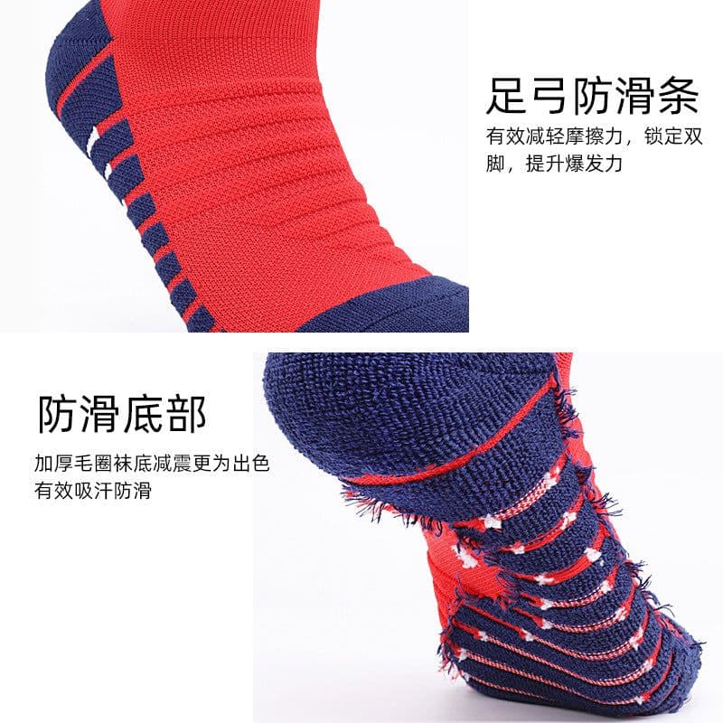 image-Men's Football Socks - Royal Blue, Non-Slip, Nylon Sports (65 characters)