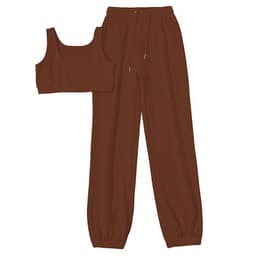 image-2023 Brown Two-Piece Women's Casual Trouser Suit - Summer 2021