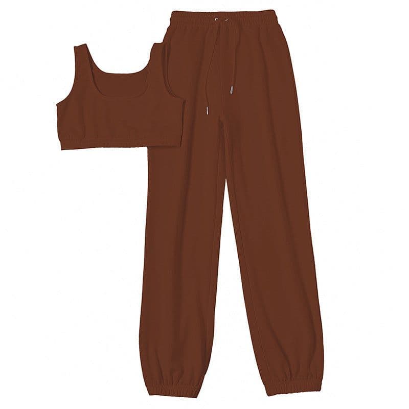 image-2023 Brown Two-Piece Women's Casual Trouser Suit - Summer 2021