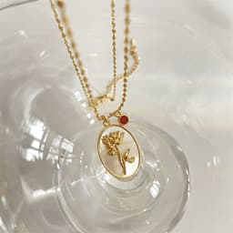 image-December Flower Necklace - Sunflower Copper Clavicle Chain 21-50cm