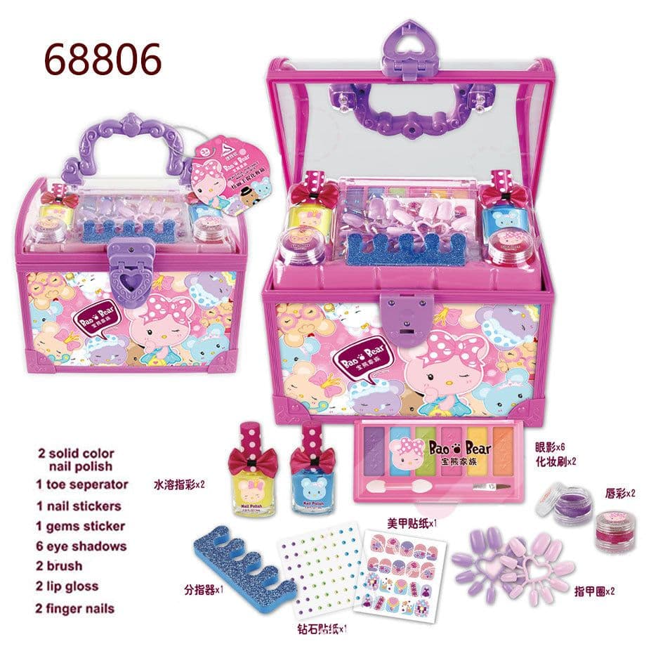 image-Kids Makeup Toy Suitcase - Princess Makeup Set for Girls 7-14 Years Old - Birthday Gift