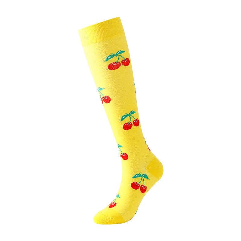 image-Cross-border Nurse Leggings Cute Long Tube Women's Socks Sports Cartoon Plaid Leopard Print Sports Pressure Socks Spot Wholesale