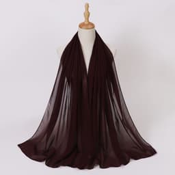 image-Weicai Chiffon Hijab Scarf - Gray Coffee 175x70cm