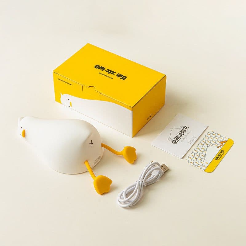 image-Silicone Duck Night Light - Yellow Bedside Lamp